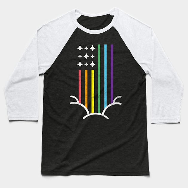 LGBT Rainbow Patriotic Flag, Pride Month Gift Baseball T-Shirt by BooTeeQue